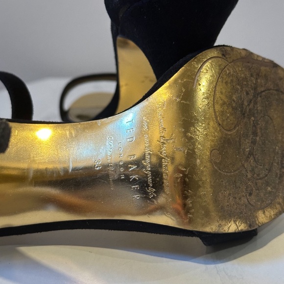 Ted Baker black suede sandal heels - Picture 6 of 10